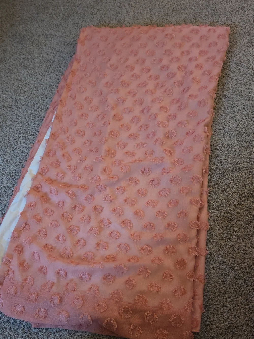 Two Pillowfort blackout curtain dotted clipped rose pink 42 x 84